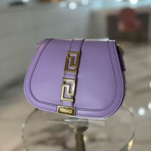 NWT Versace Greca Goddess Baby Violet Small Bag