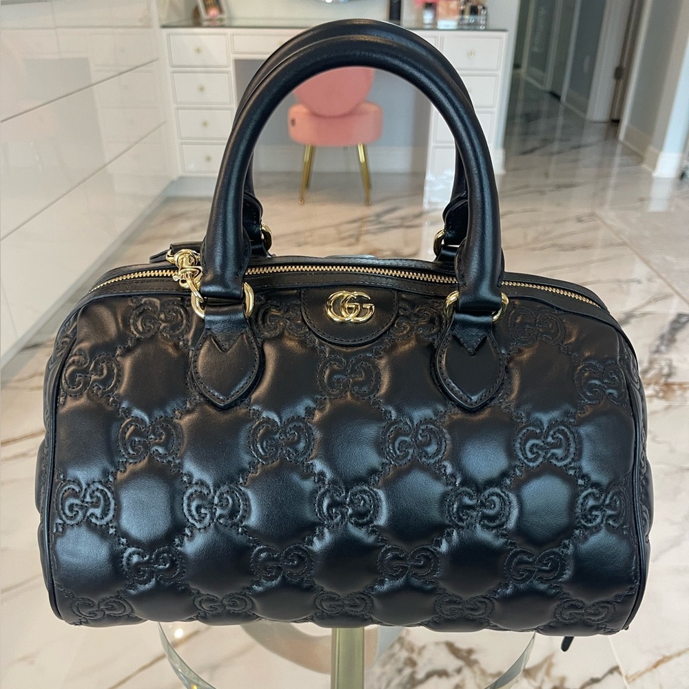 NWT Gucci GG Matelassé Medium Bowler Bag