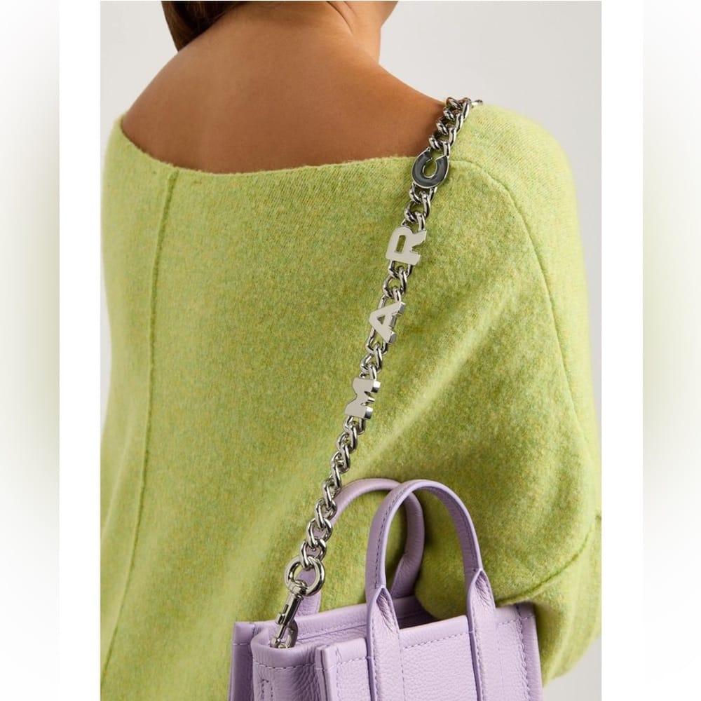 NWT Marc Jacobs Logo Silver Chain Shoulder Strap